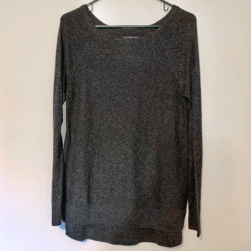 American Eagle Black Heather Knit Sweater